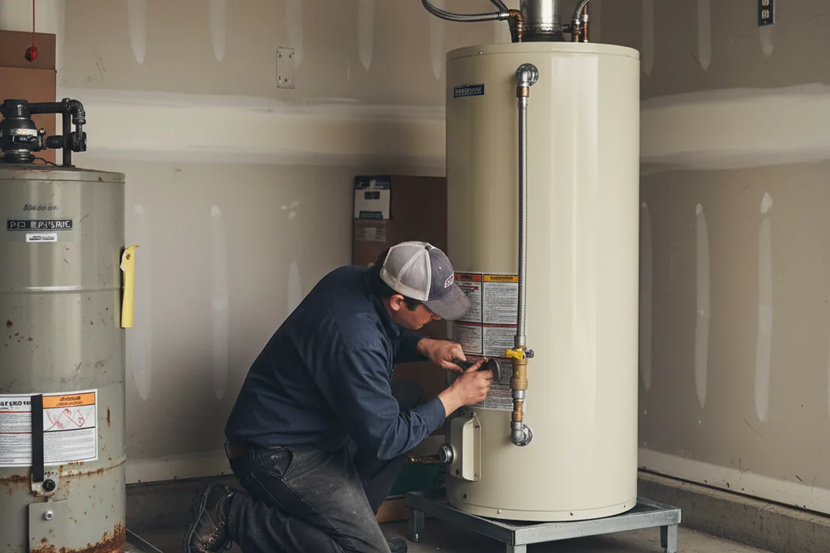 Water heater and shutoff valve replacement in Hume