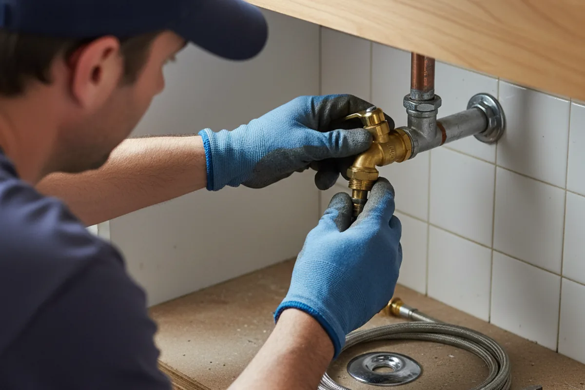 Shutoff valve and fitting work during Faucet and Fixture Repair in Hume